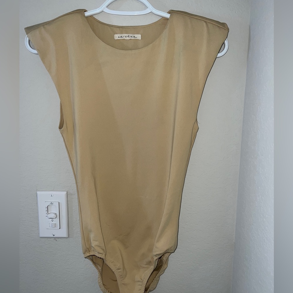 Bodysuit tank with shoulder pads